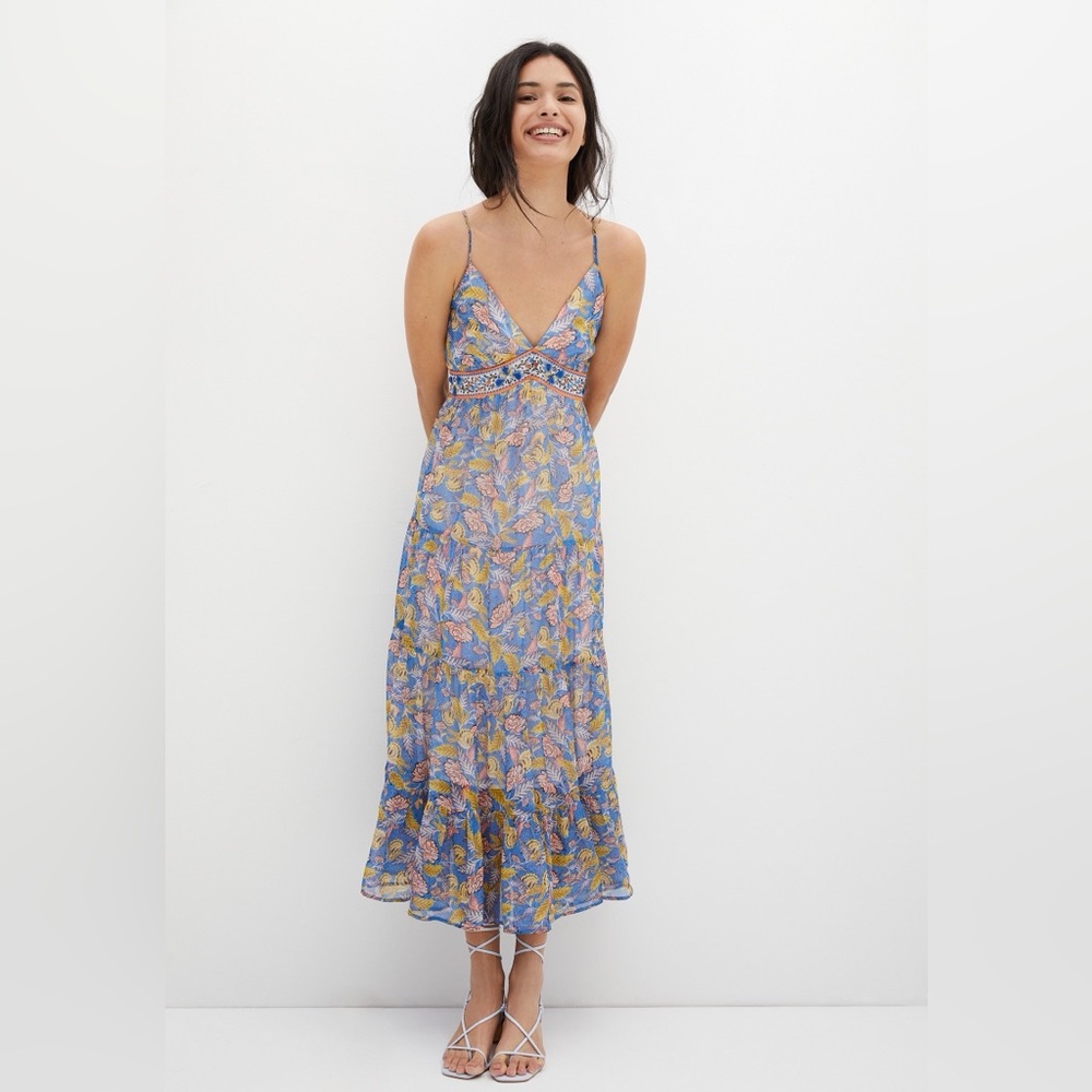 Anthropologie Verb Vineyard Floral Maxi Dress 6 NWOT